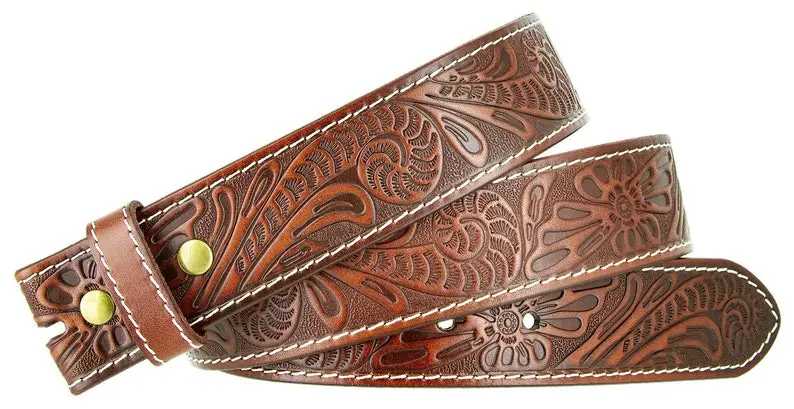 Croc Texture Leather Belt Strap