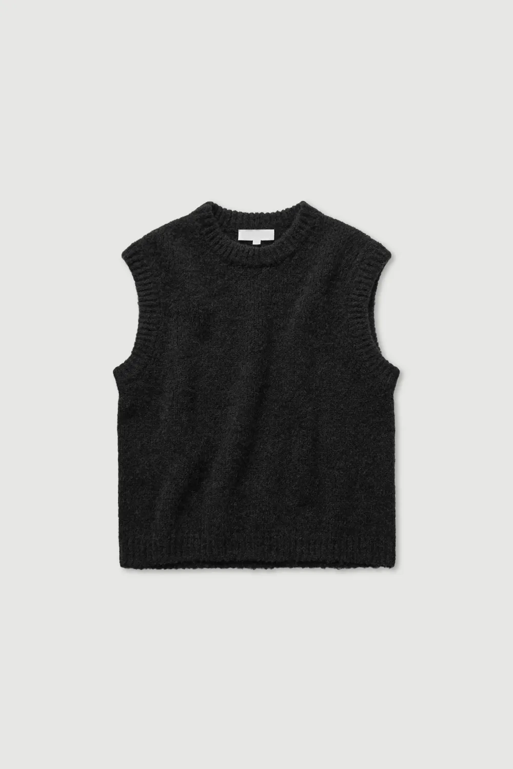 Camel Wool Ribbed Border Vest