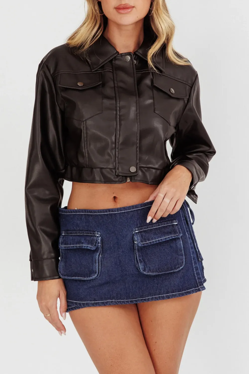Handsome Cropped Leather Jacket