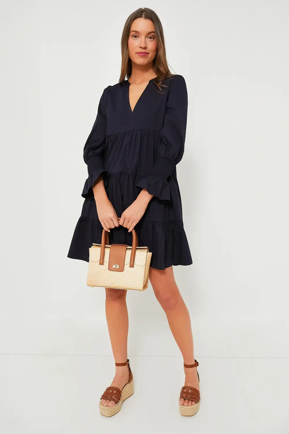 Navy Cotton Poplin Kenzo Dress