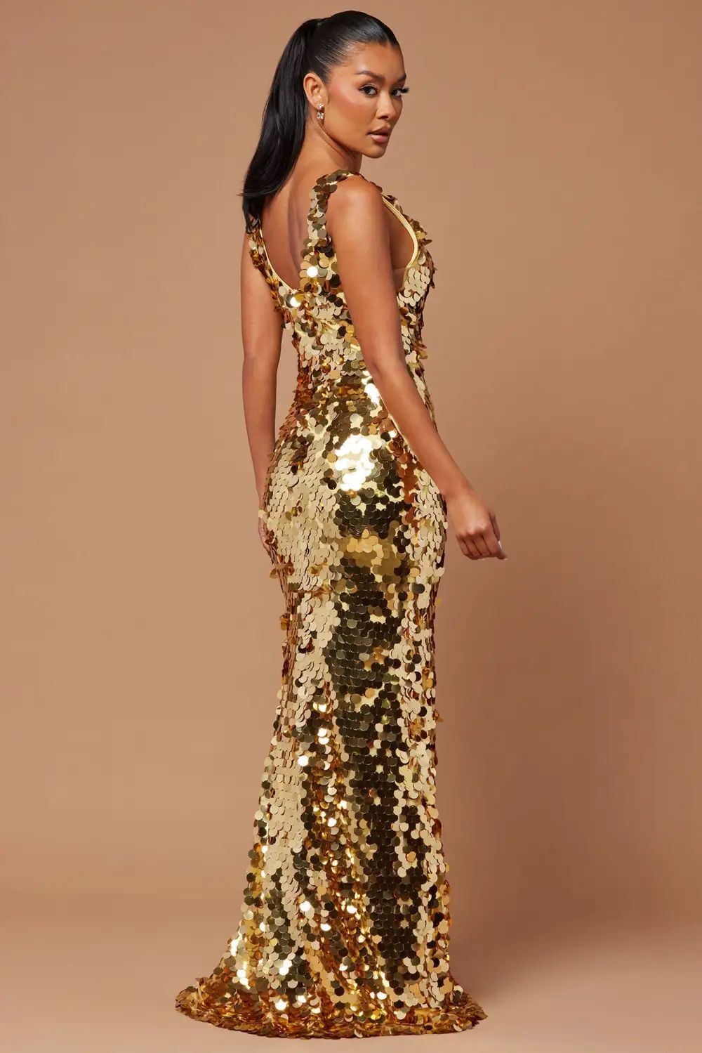 See Me Shining Sequin Gown - Gold