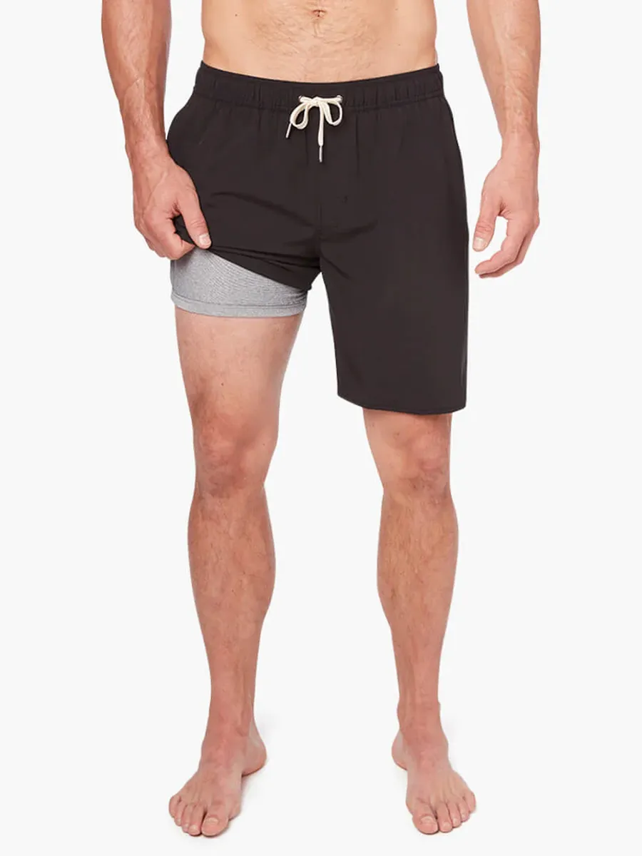 Men's solid color beach shorts