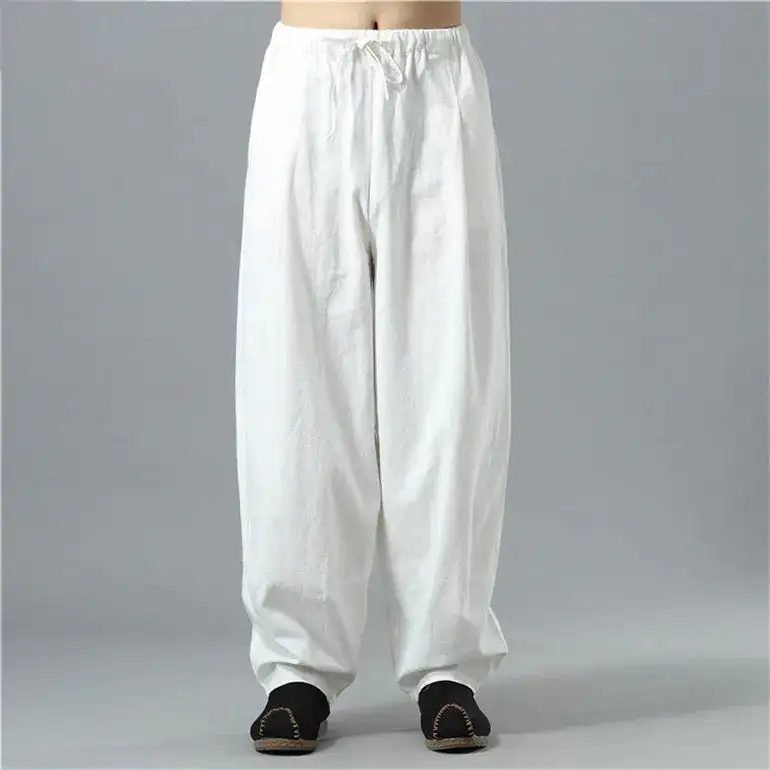 Men's Linen Blend Drawstring Pants