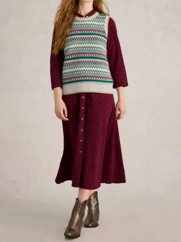 Sparkle Jersey Dress In Dk Plum