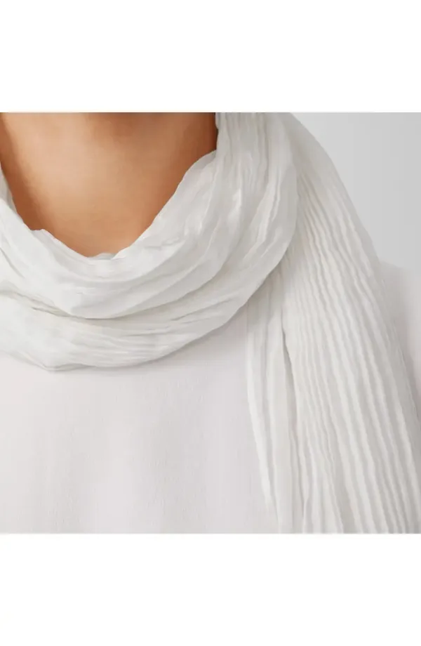 Pleated Silk Scarf