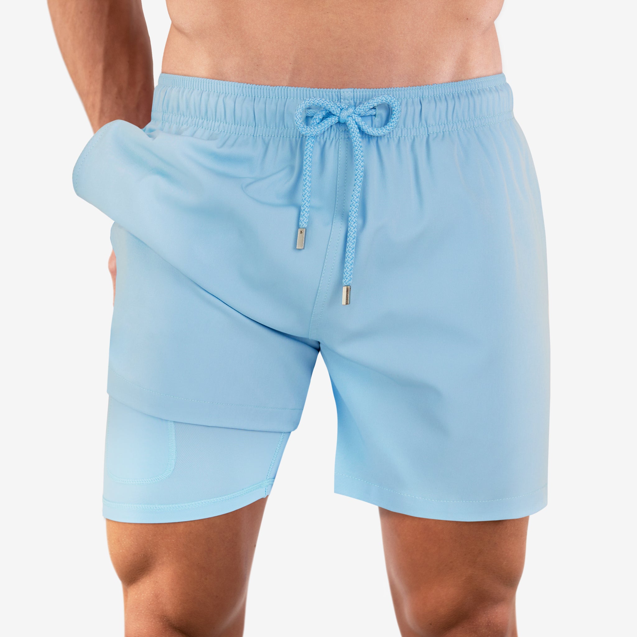 Blue Azure - Mid-Length Hybrid Short