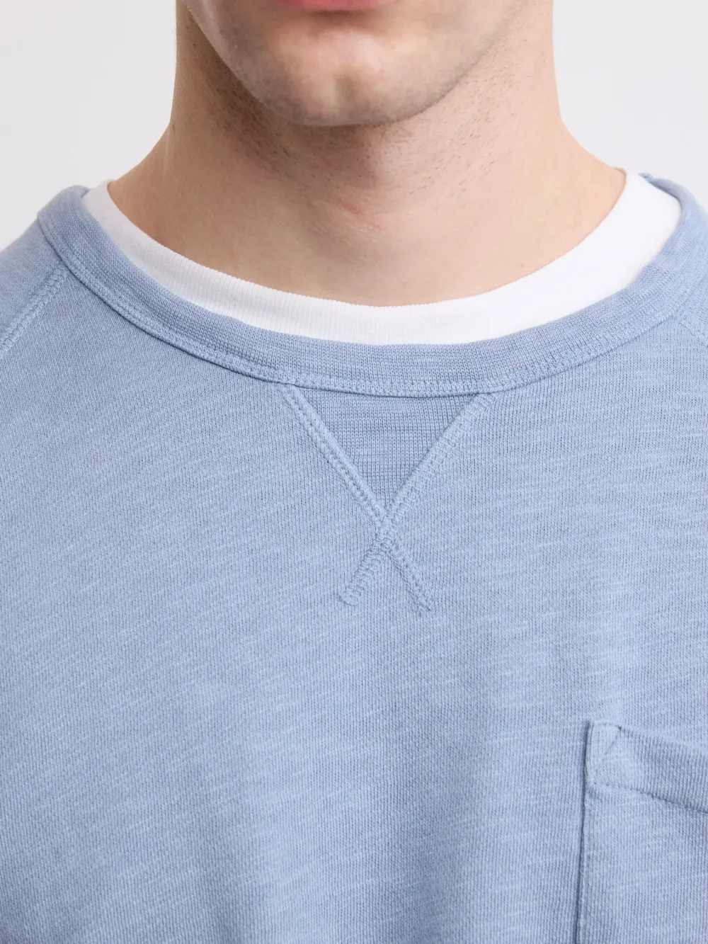 Men's Blue Crew Neck Sweater