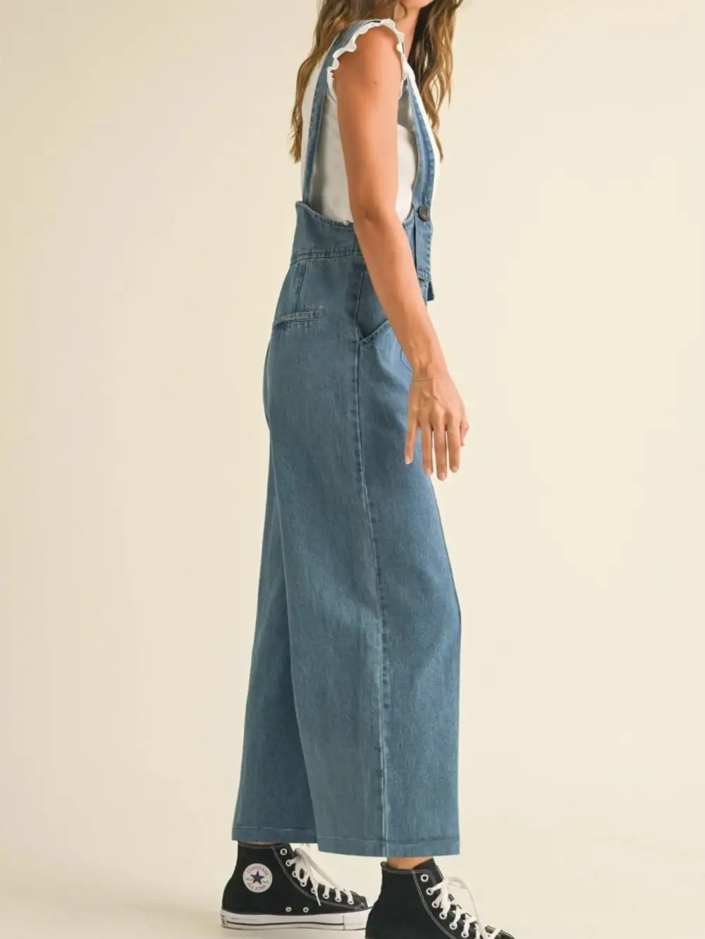 Modern Denim Wide Leg Overalls