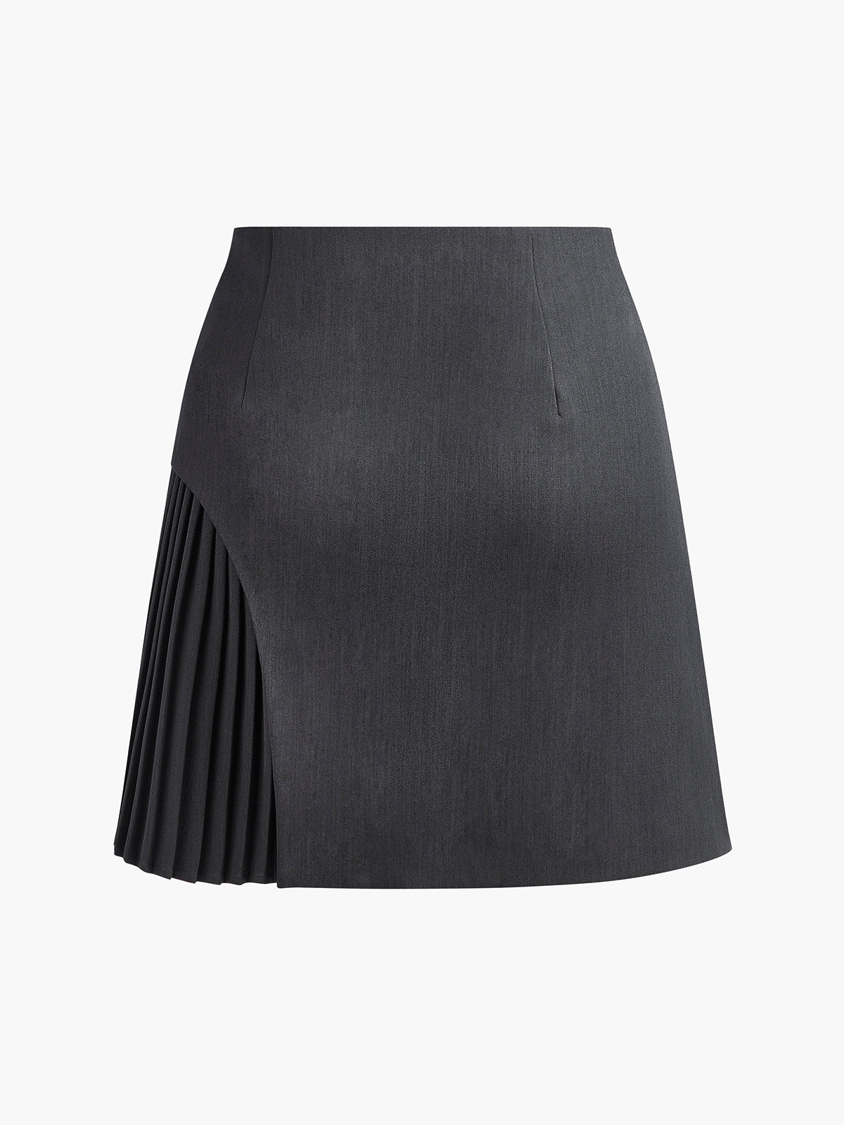 Side Pleated Buckle Belted Skirt