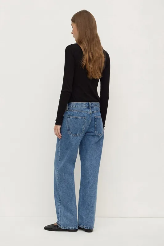Classic Blue Low-Rise Relaxed Jeans
