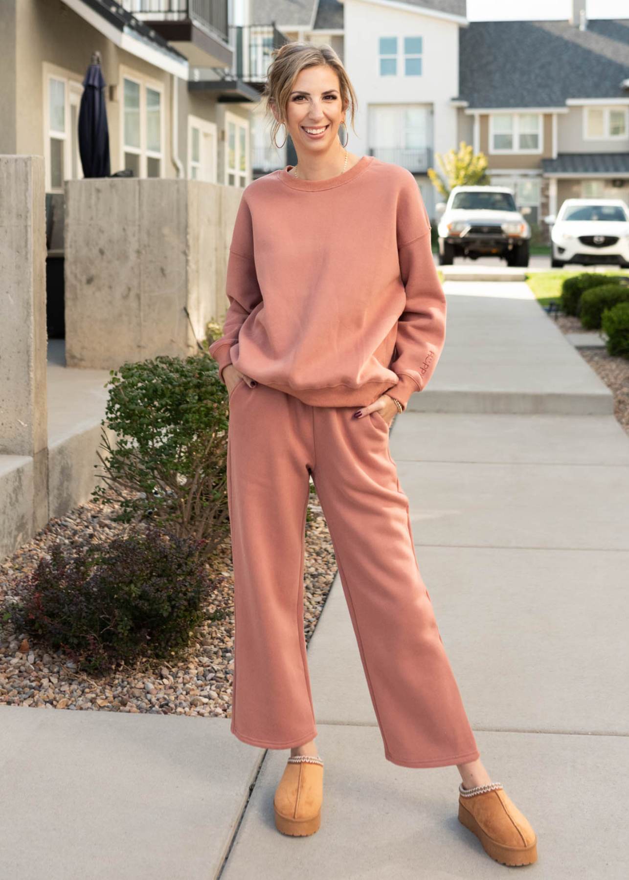 Heather Dusty Rose Happy Sweater