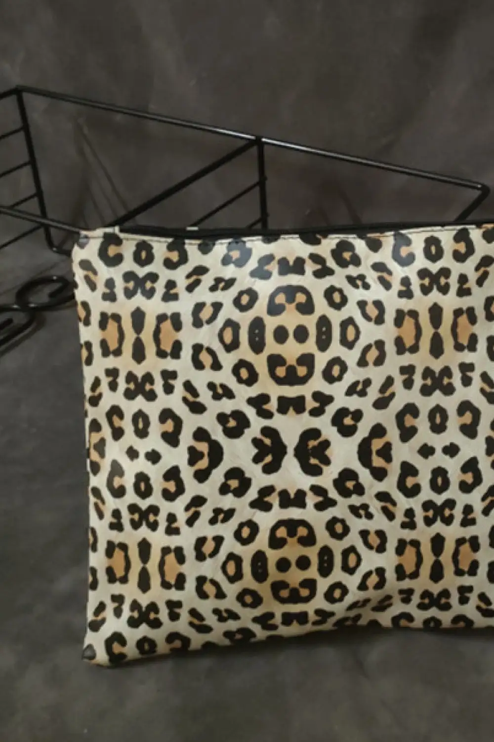 Leopard Print Faux Leather Clutch
