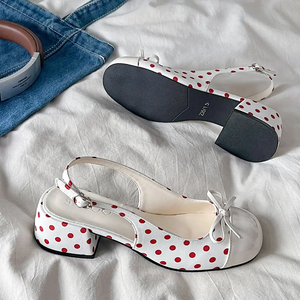 Princess Mood Polka Dot Slingback Sandals