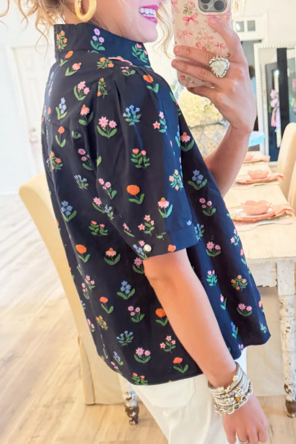 Floral Scallop Trim Top