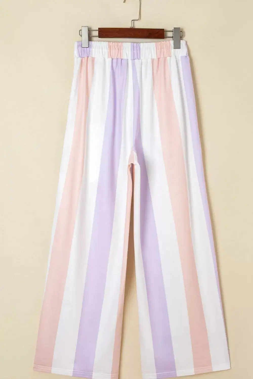 Stripe Multicolored Print Drawstring Loose Pants With Side Pocket