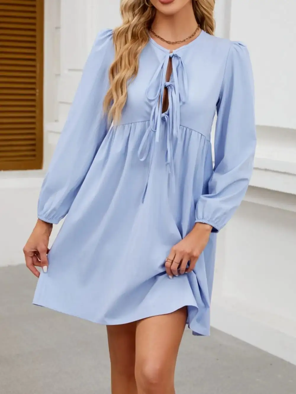 Easy Tie Detail Mini Dress