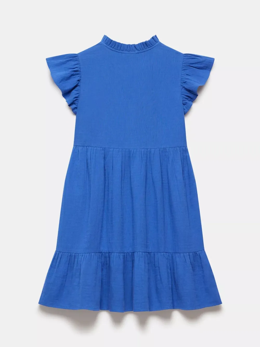 Ruffle Sleeve Mini Cotton Dress