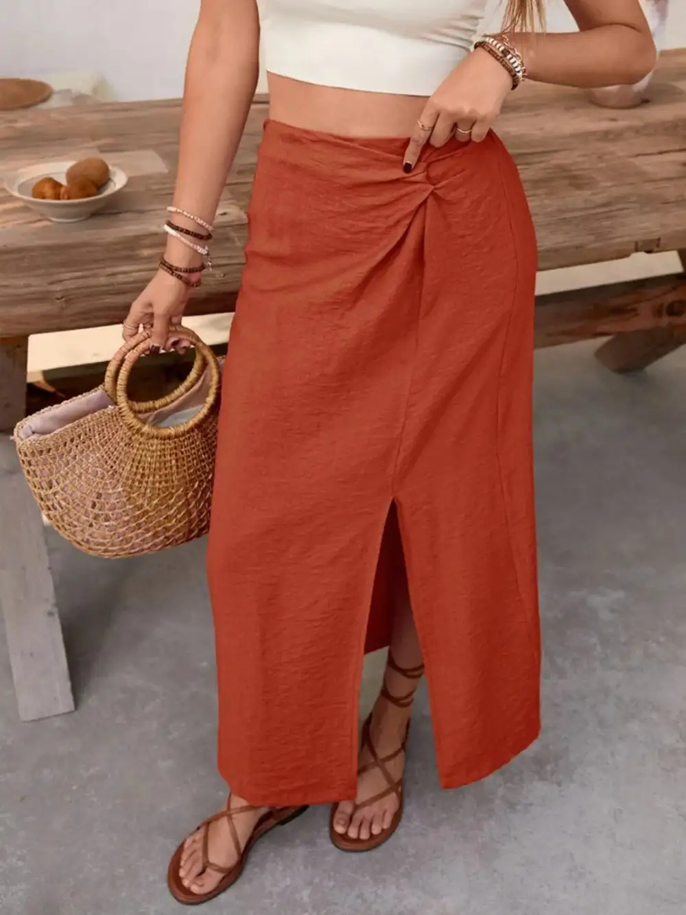 Slit Midi So Category Skirt