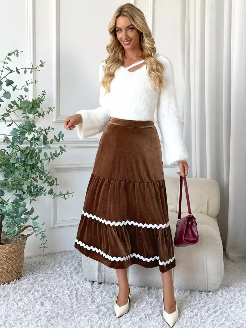 Easy Velvet Tiered Skirt
