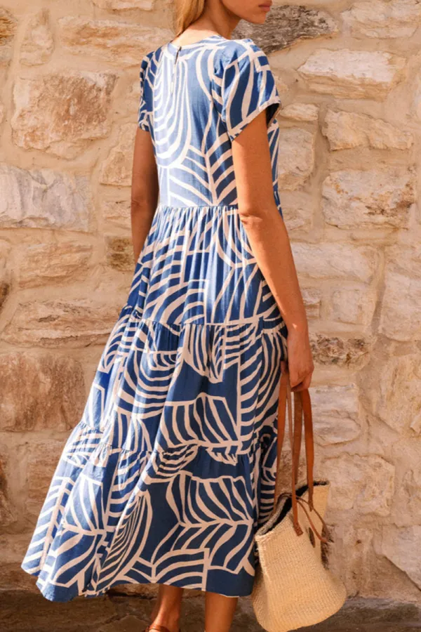 Short Sleeve Tiered Dress