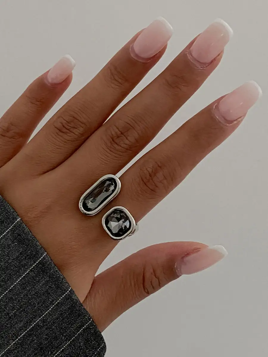 Asymmetric Geometric Rhinestone Ring