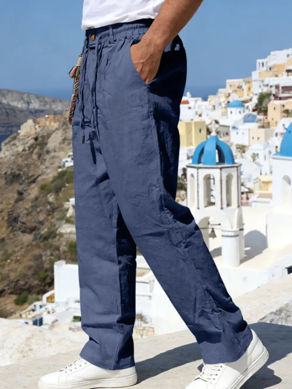 Men's Full Size Casual Drawstring Pants with Pockets