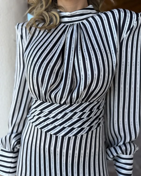 Easy Fit Striped Maxi Tie Detail Dress