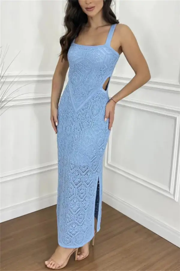 Relaxed Soft Maxi Cutout Dress