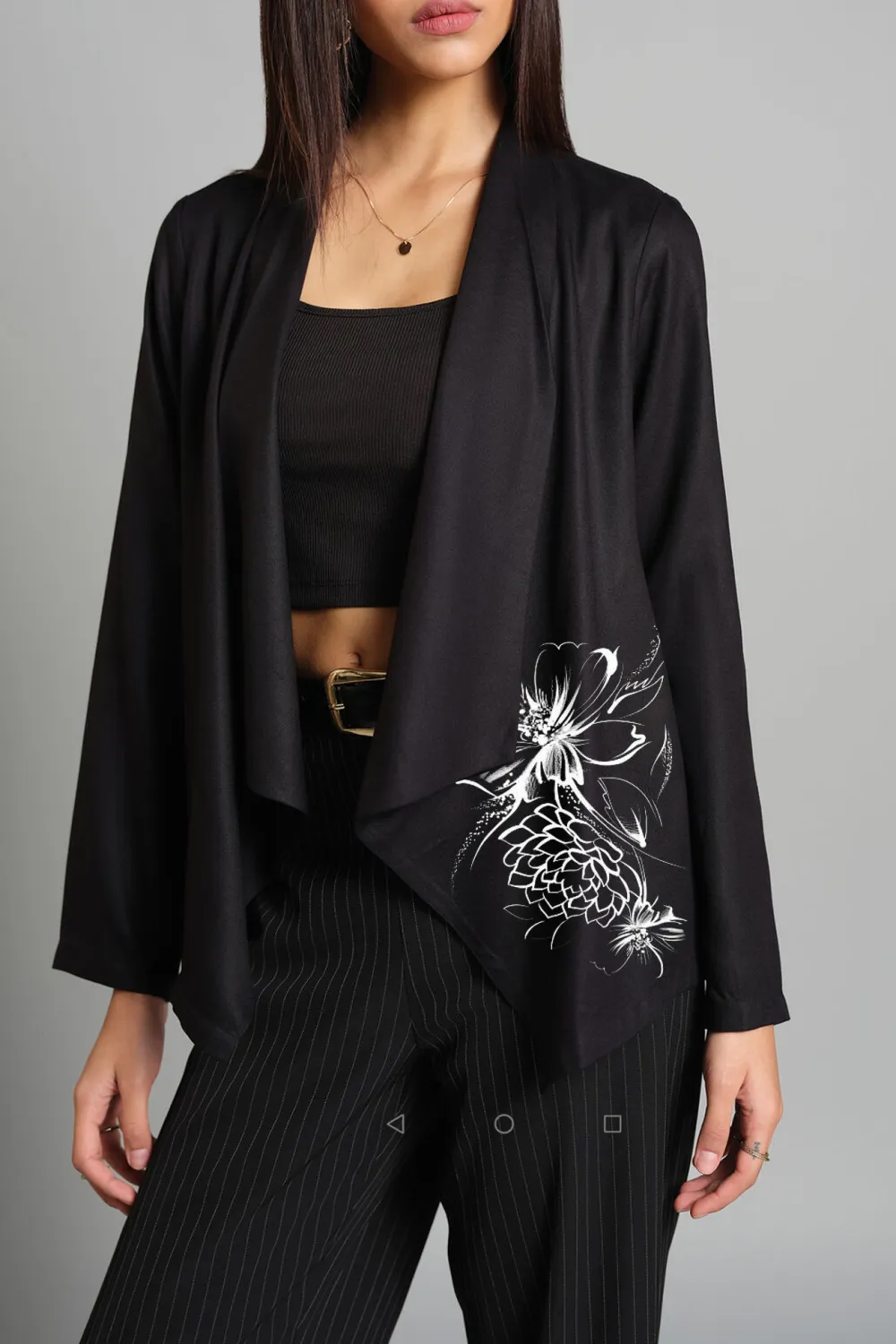 Black Casual Style Outerwear