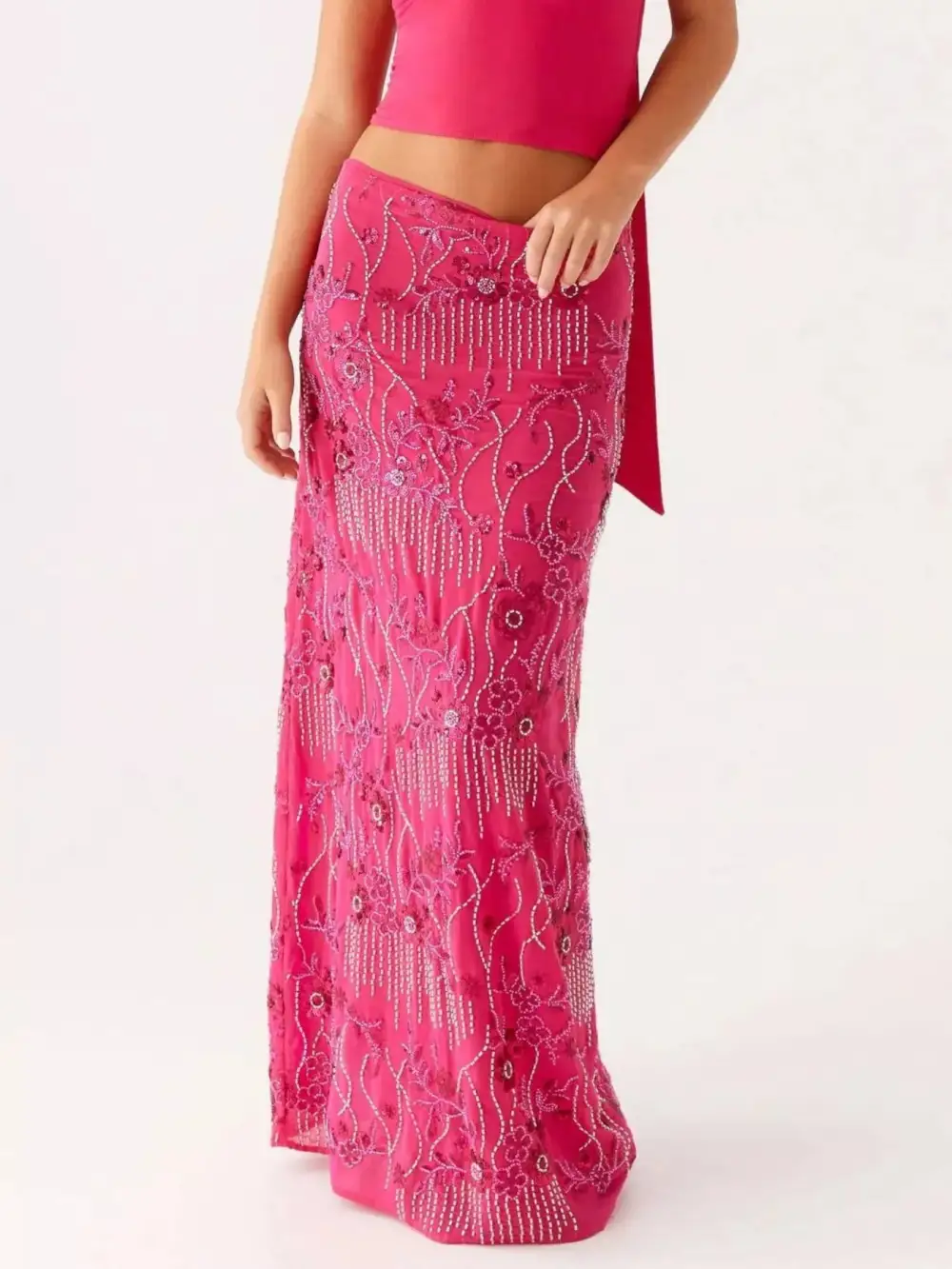 Soft Lace Sequined Skirt