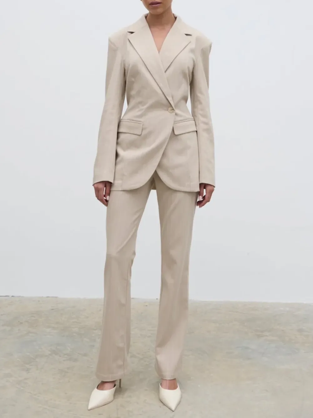 Waist Pinstripe Blazer