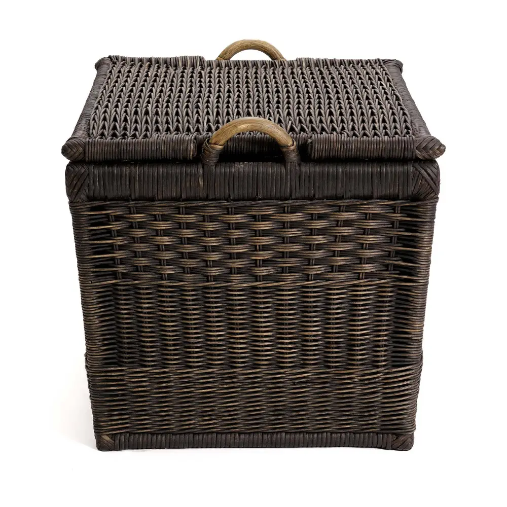 Lift Off Lid Wicker Storage Basket