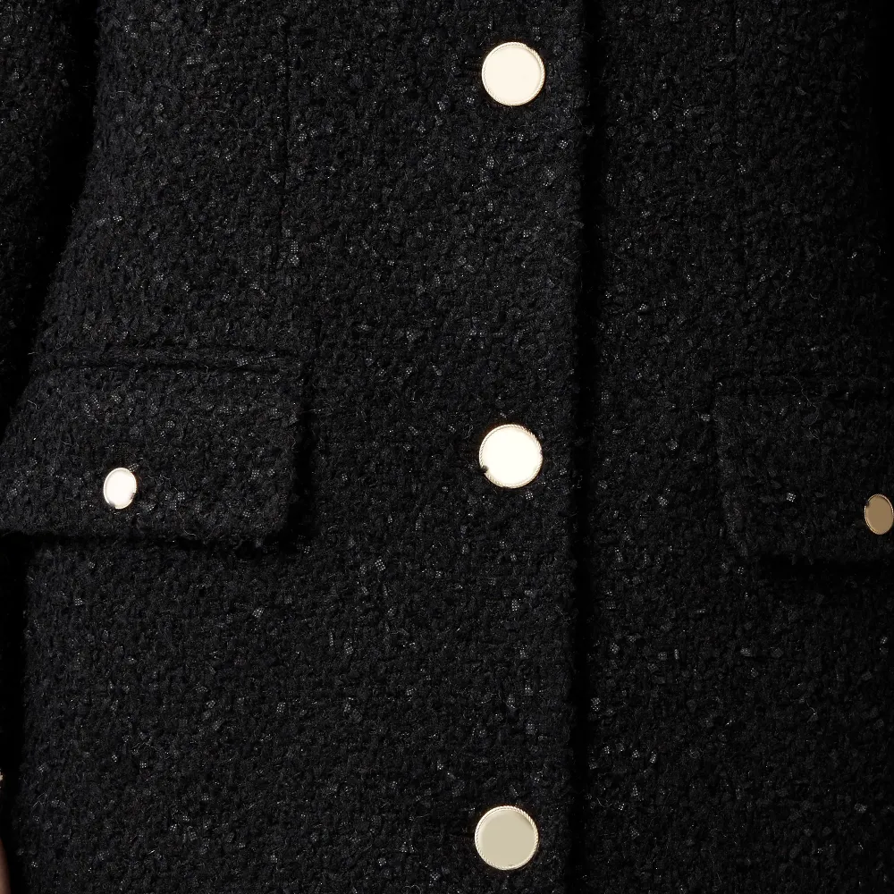 Collarless Lady Coat in Textured Tweed