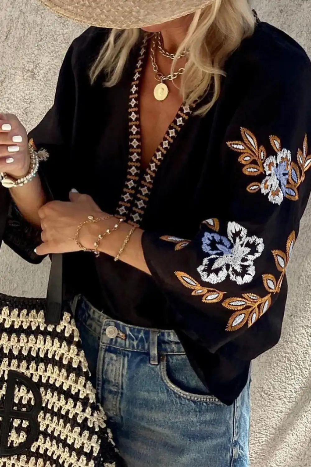 Soft Embroidered Floral Blouse