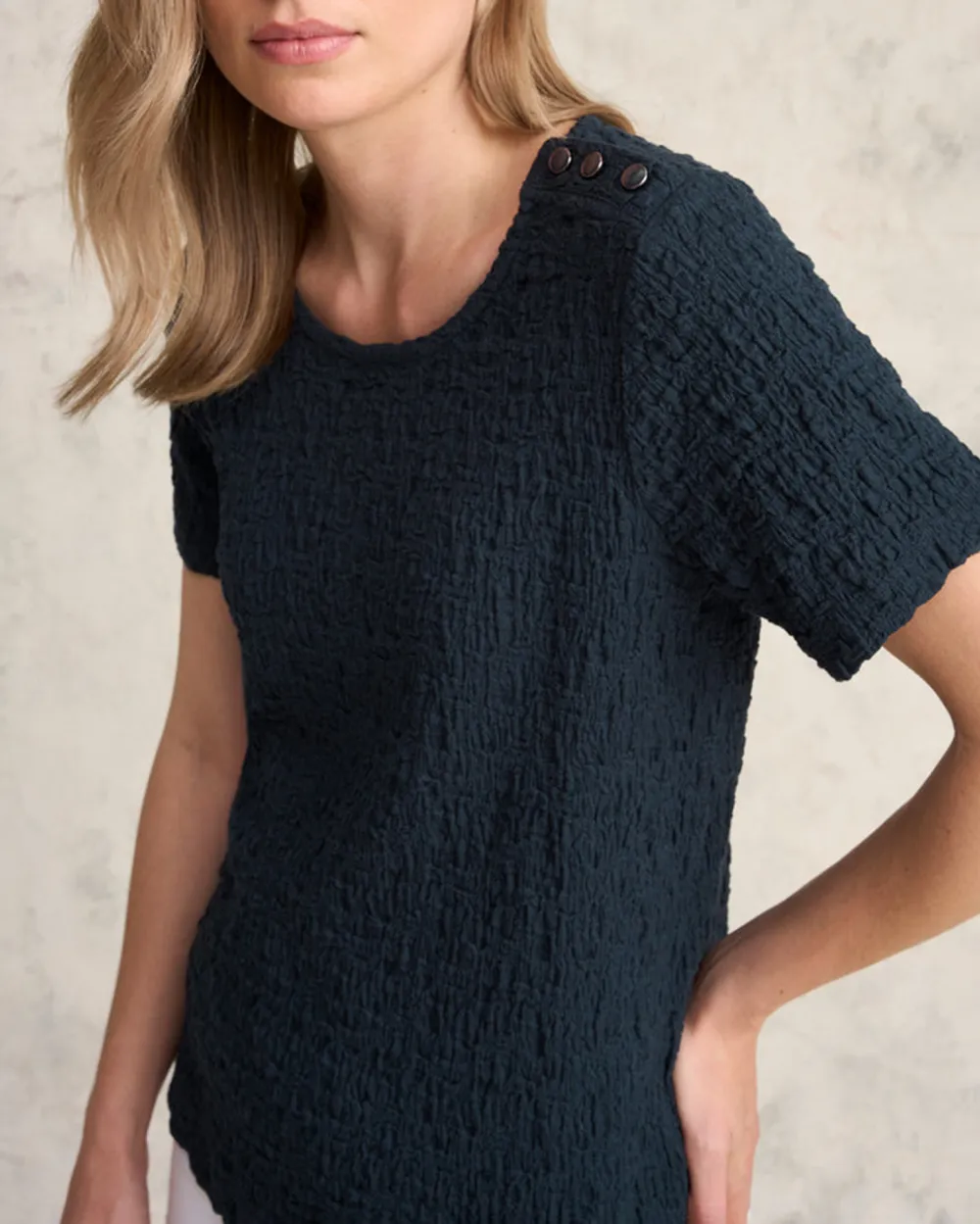 Crinkle Cotton T-Shirt