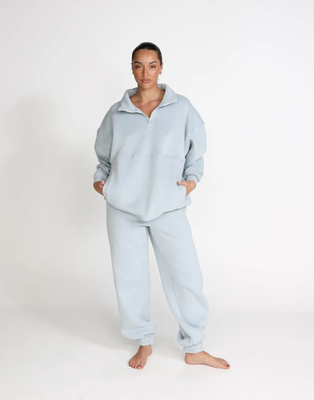 Remy Quarter Zip Jumper (Baby Blue)