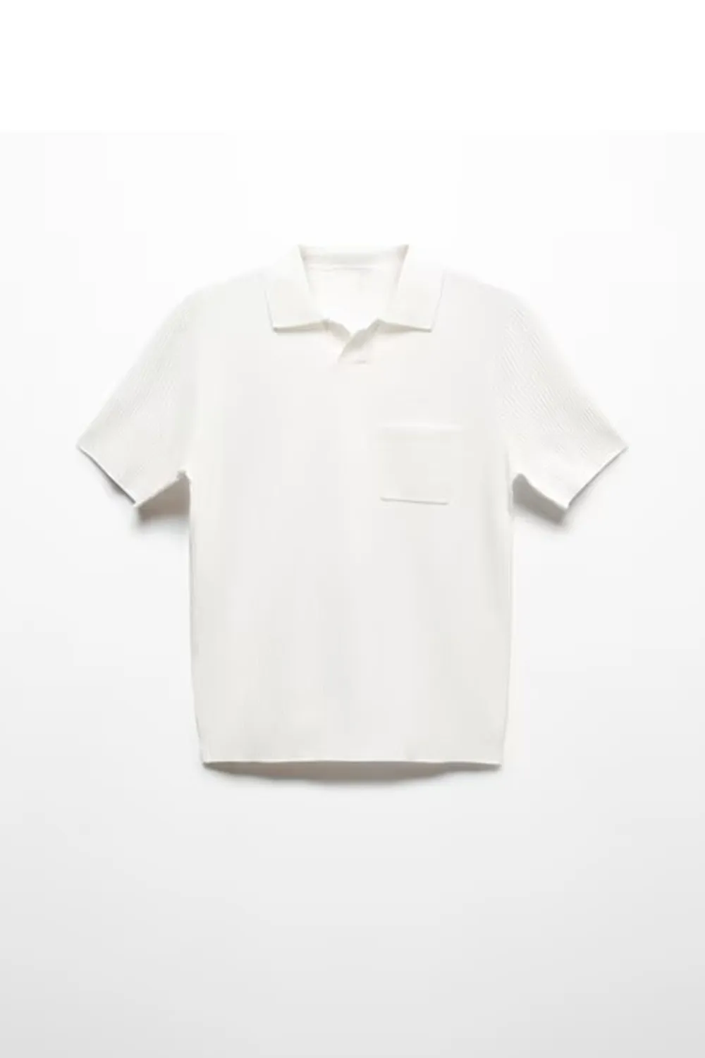 Short-Sleeved Ribbed Polo Shirt