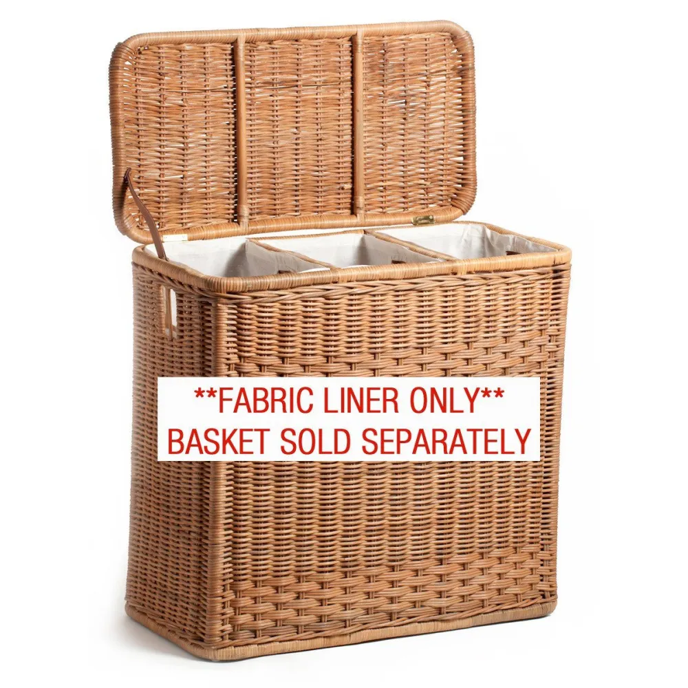 Fabric Liner For Compartment Wicker Laundry Hamper