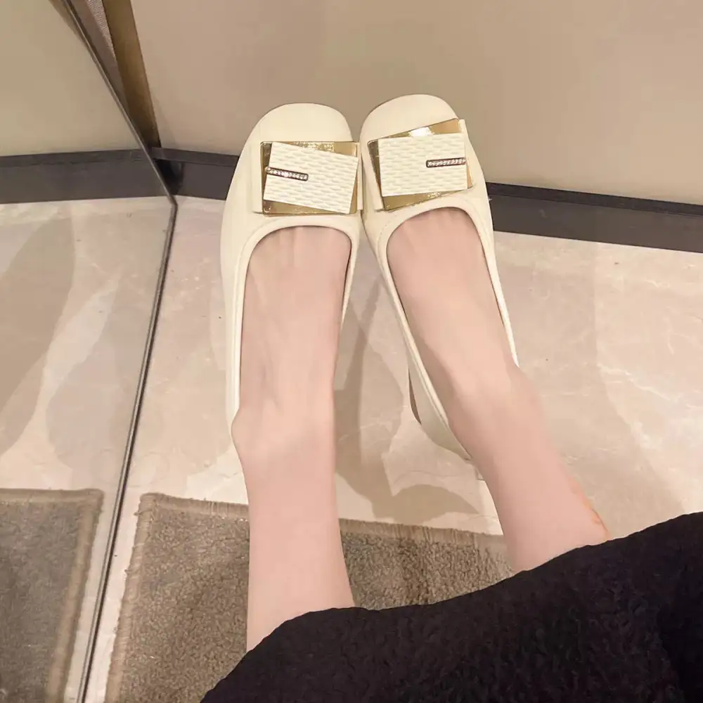 Round Toe Block Heels Slip Ons