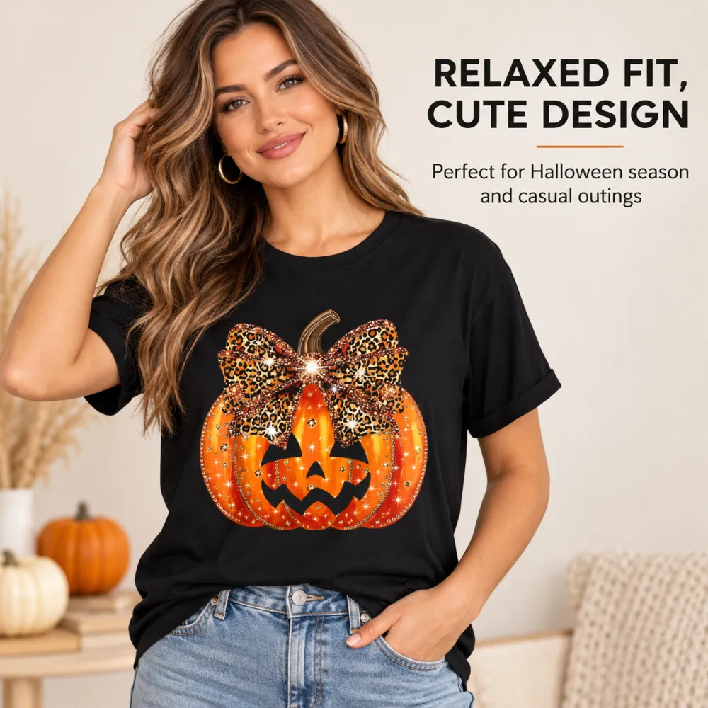 Pumpkin Print Short Sleeve Tee
