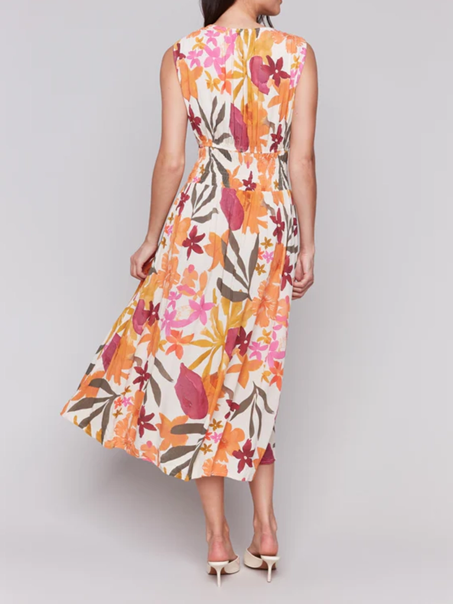 Fashionable And Elegant Design Sleeveless V-Neck Dress