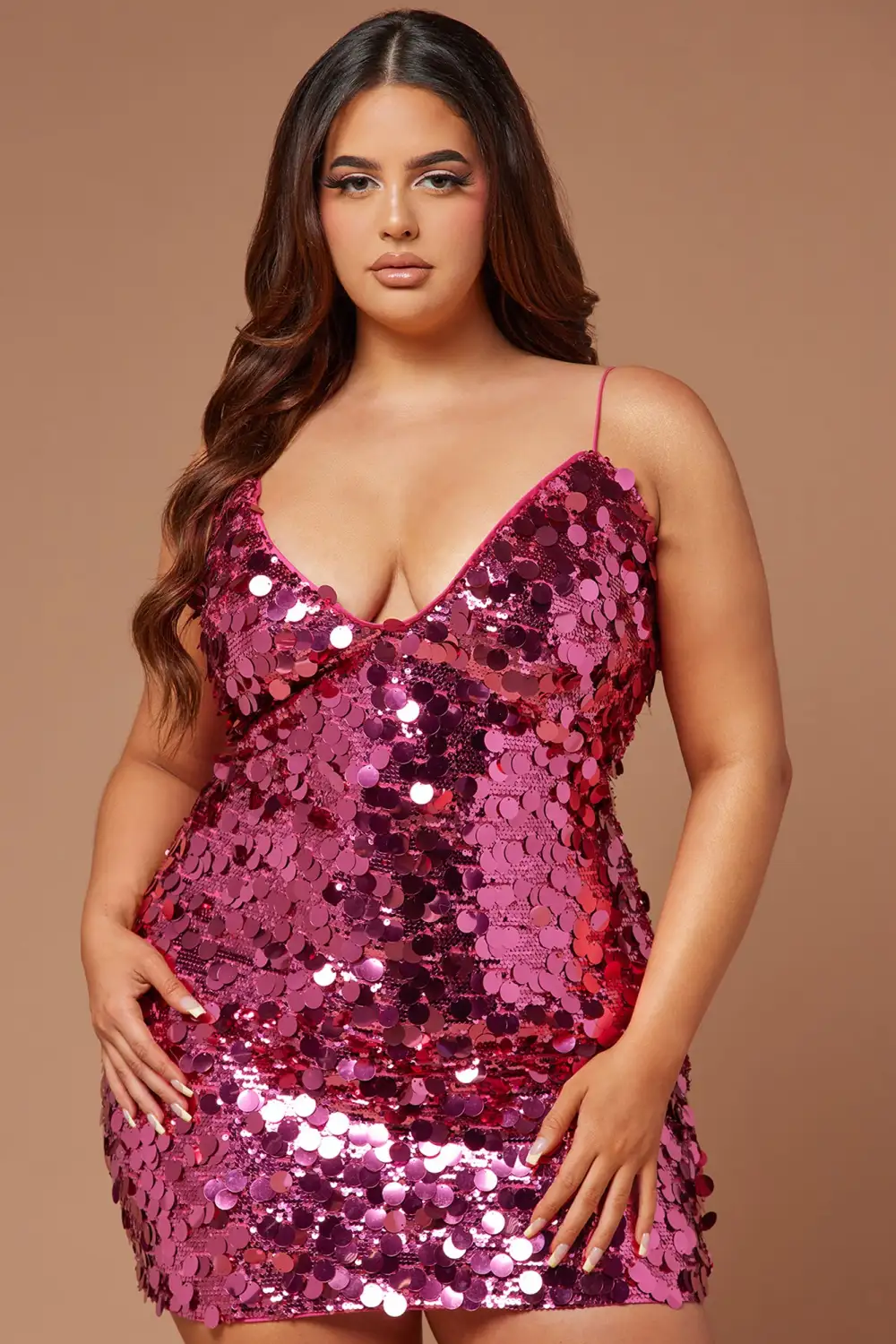 Rory Sequin Mini Dress - Hot Pink