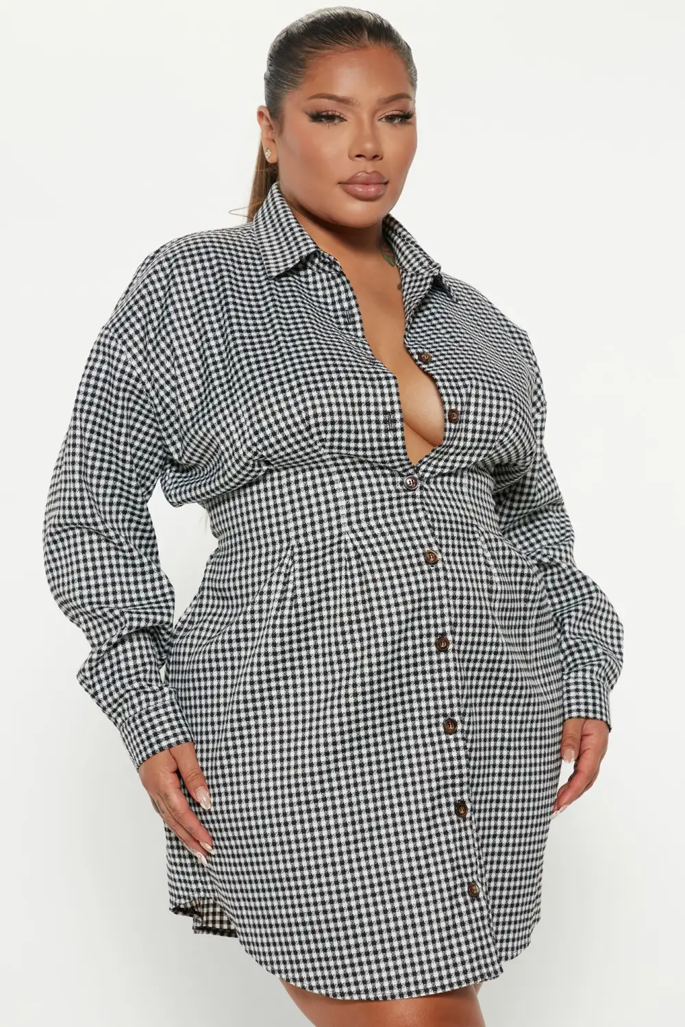 Central Park Shirt Dress - Black/White
