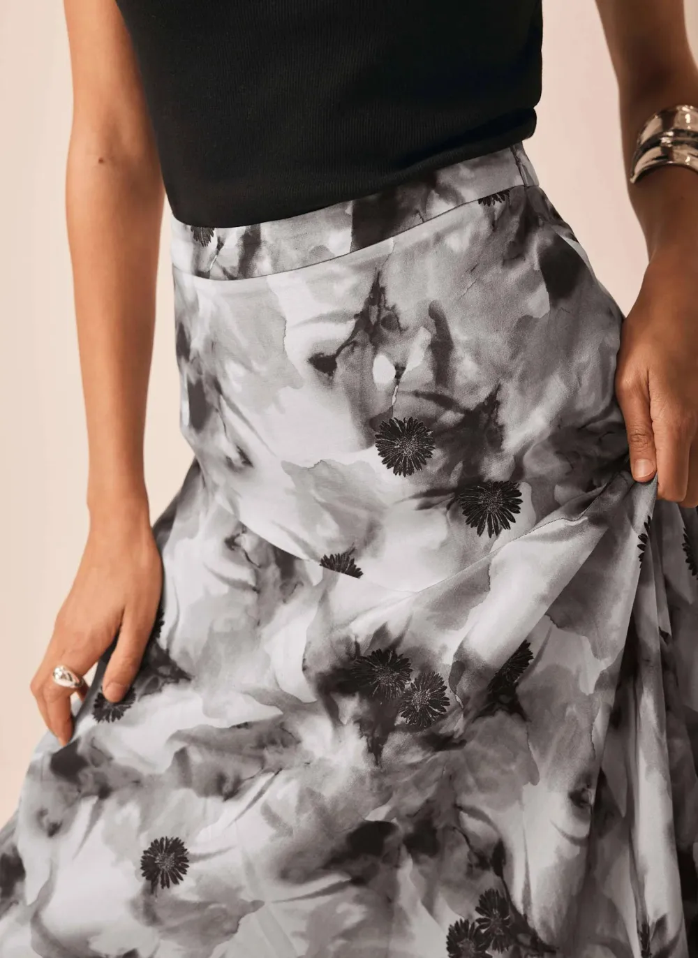 Casual Style Floral Print Midi Skirt