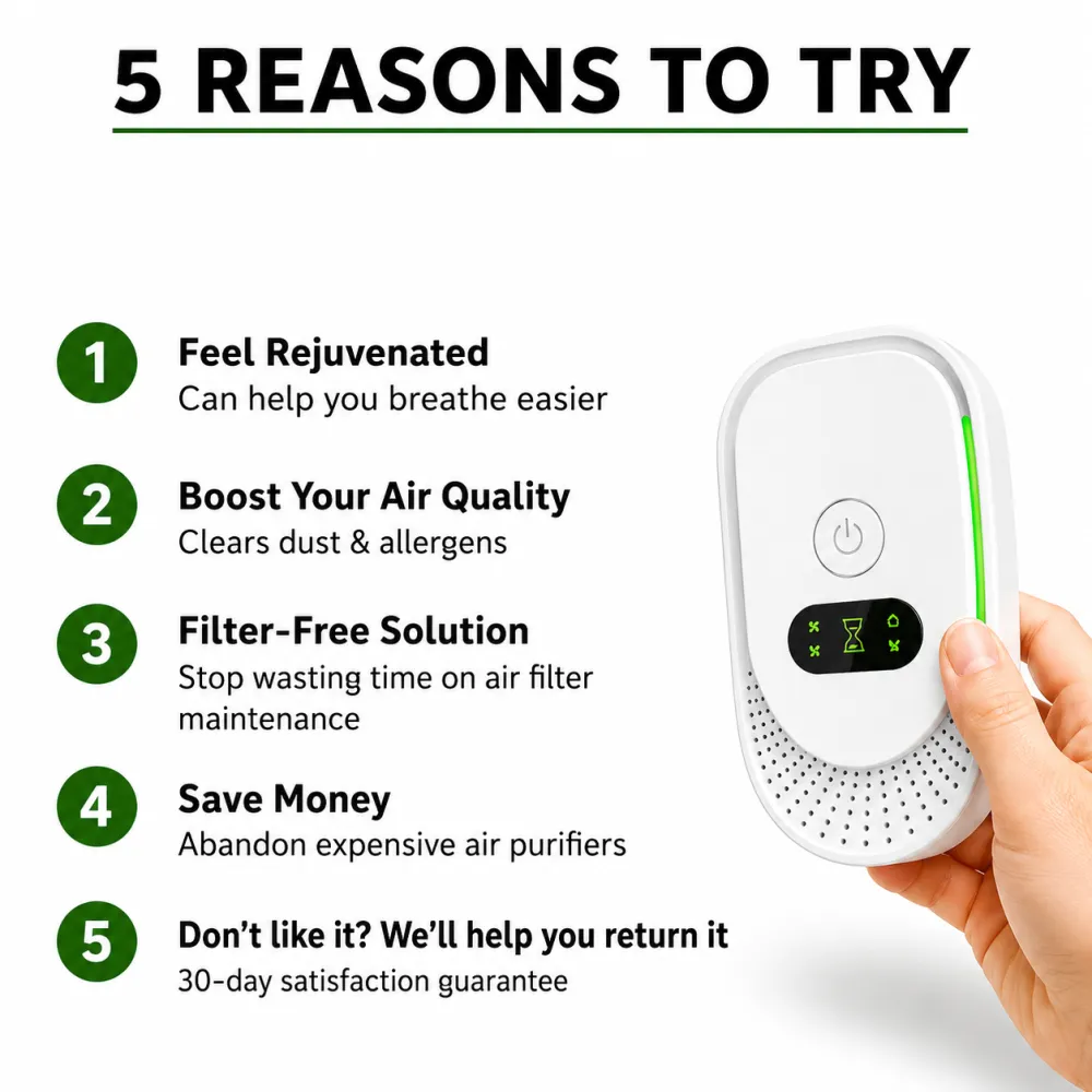 Hospital Grade Plug-In Air Ionizer For Fresher, Cleaner-Feeling Indoor Air
