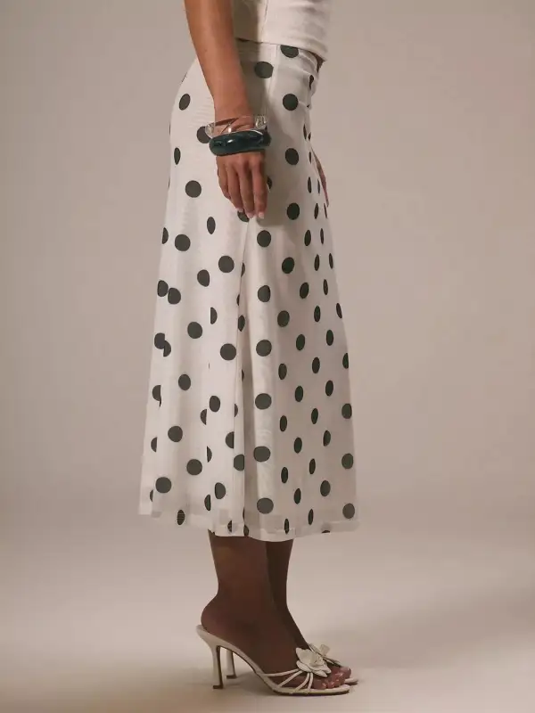 Polka Dot Midi Skirt