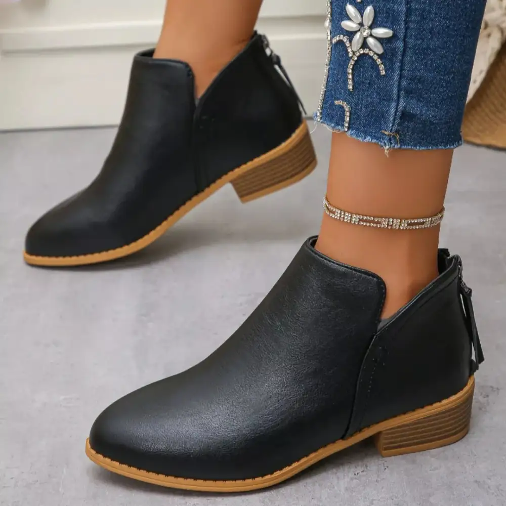 Versatile Pointed Toe Block Heel Boots
