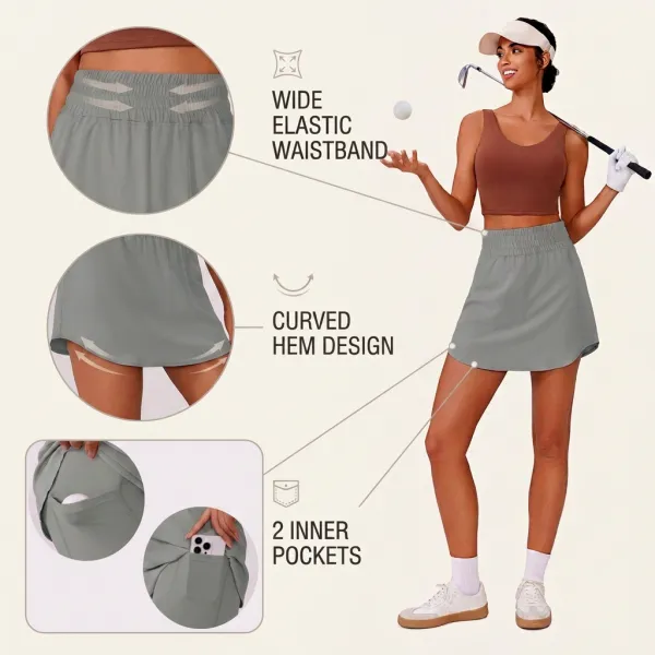 Women's Golf Skirt High Elastic Waist Athletic Skort
