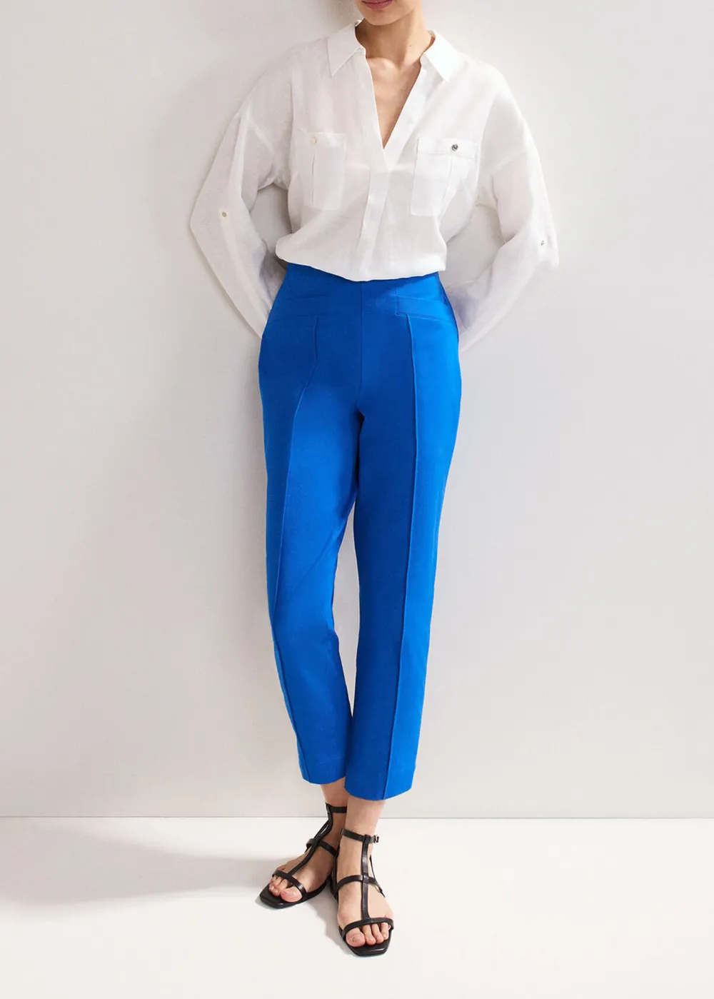 Blue Tapered Nine-Inch Pants