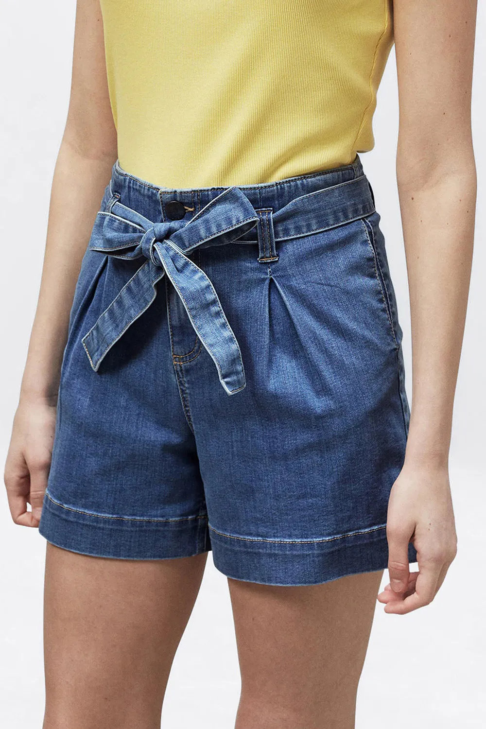 Regular Fit Washed Denim Shorts